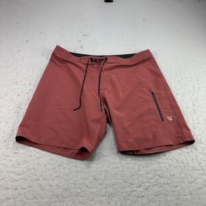 Vuori Men's Board Shorts in Brick Red